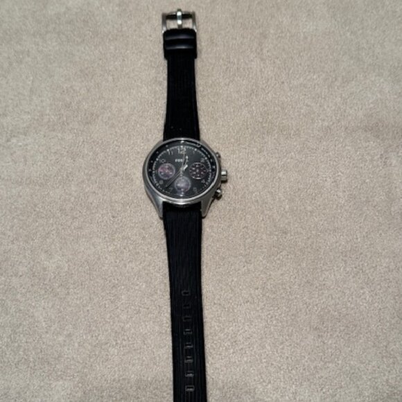 Black Multi-Function Fossil Watch with Black Plastic Band - Picture 2 of 3